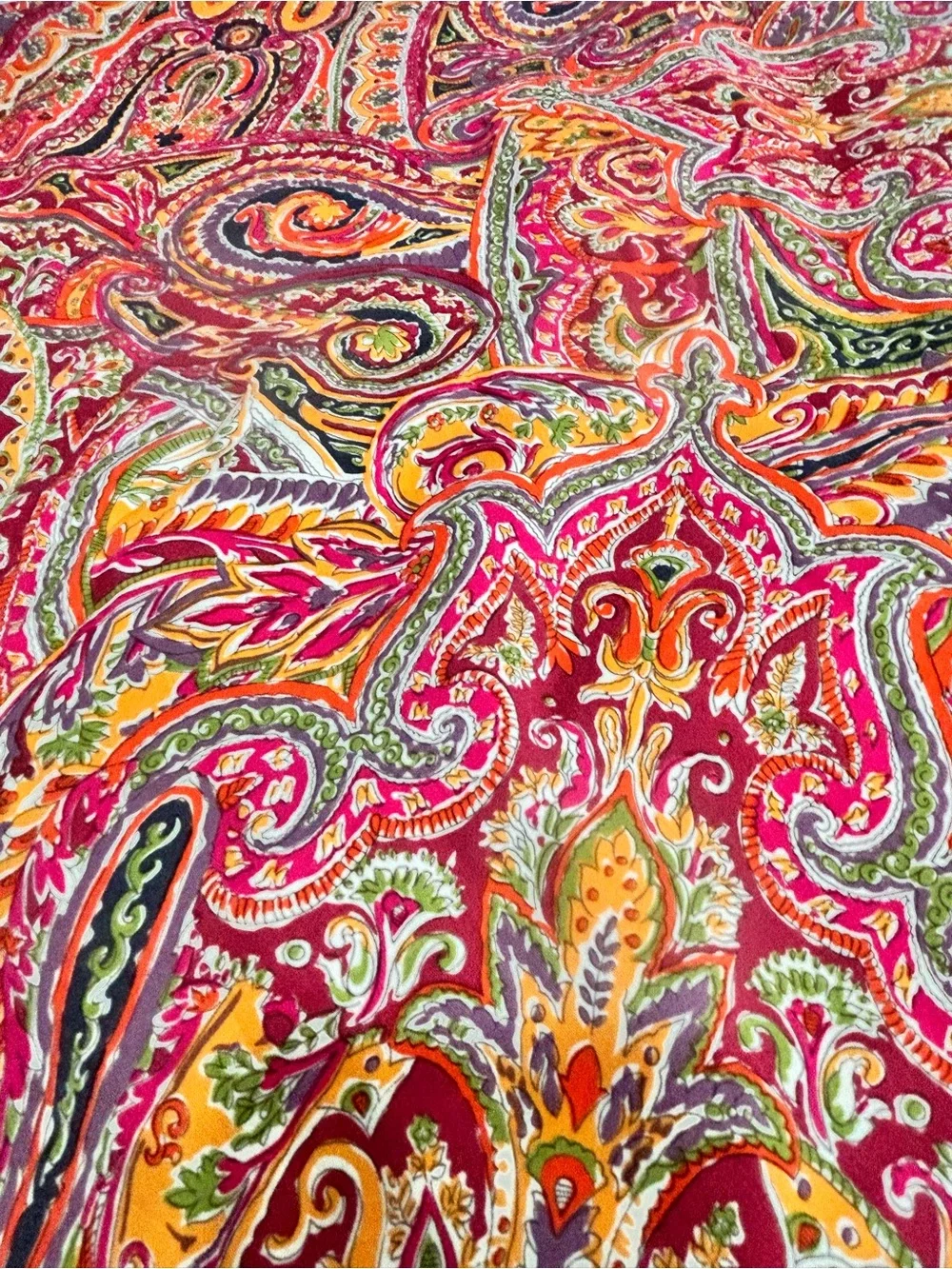 SCHLOSSBERG SWITZERLAND Red Paisley 100% Cotton Duvet Cover Twin 86” X 68”